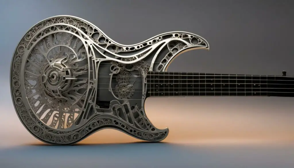 3D printed guitar with gears