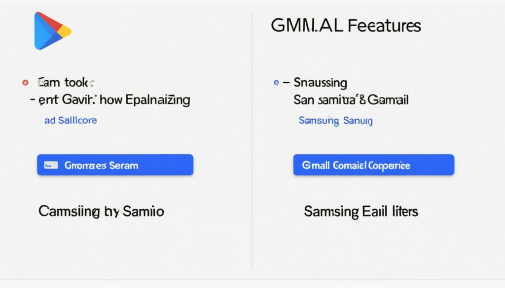 gmail vs samsung email features